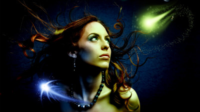 Tapeta: Girl and orbs full HD