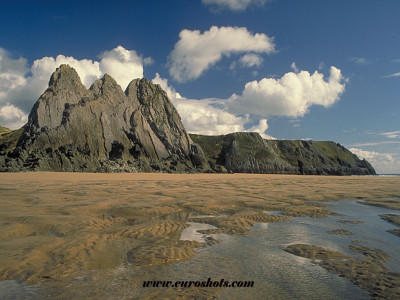 Tapeta: Three Cliffs Bay, Wales